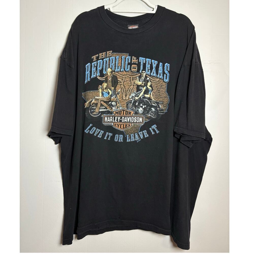 Harley Davidson Temple Texas Love It or Leave It Horny Toad Saloon 4XL Shirt